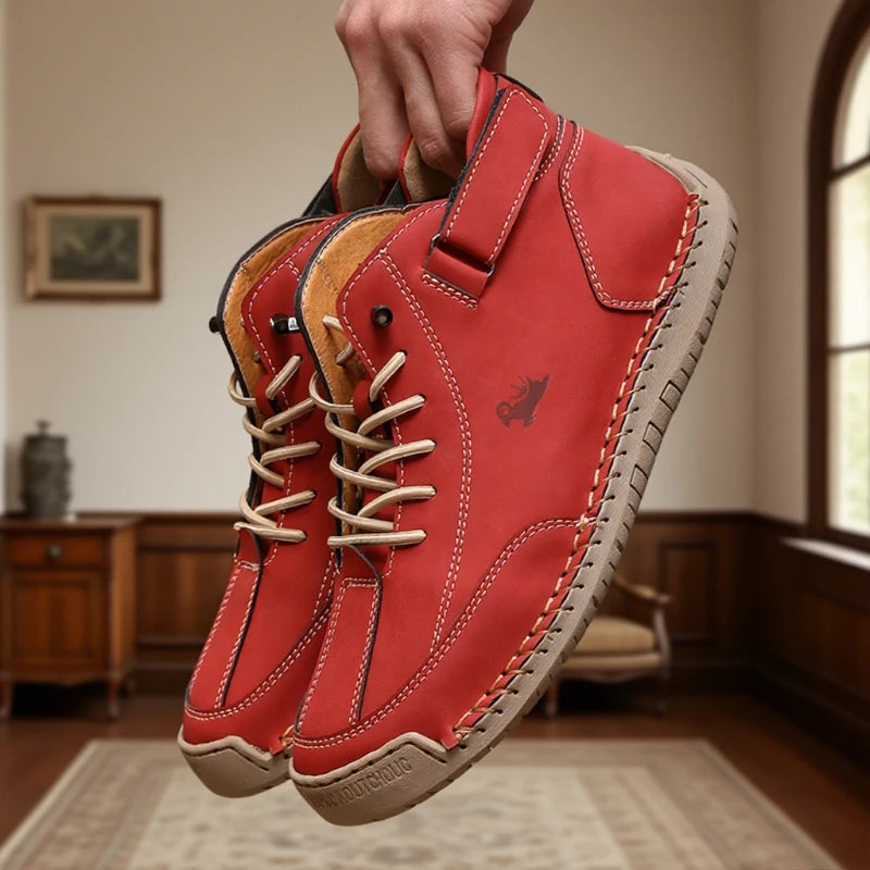 Women's Handmade Leather Casual Shoe Fashion Ankle Boots Business Outdoor Shoes Soft Homme Classic Ankle Non-slip Flats Moccasin